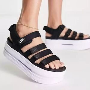 Nike Icon Classic Platform Women's Sandals in Black & White Size 11
